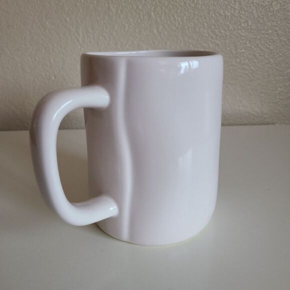 rae dunn raise a mug ivory white ceramic farmhouse coffee mug 20 ounces - Picture 4 of 6